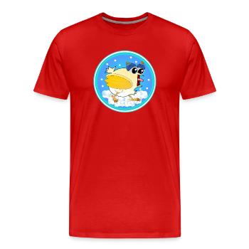 Snow Winter Chickens - Men's Premium Organic T-Shirt - red - Front - Damien (186cm)