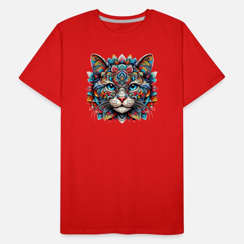 Chat décoré de Mandalas T-shirt bio Premium Homme
