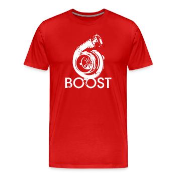 Boost Engine Icon Turbo Illustration Racing Tuner - T-shirt bio Premium Homme - rouge - Devant - Damien (186cm)