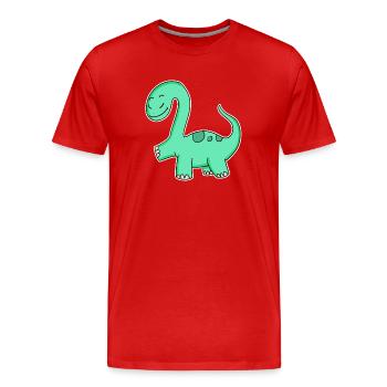Dino - Männer Premium Bio T-Shirt - Rot - Vorne - Damien (186cm)