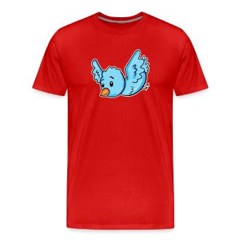 Un oiseau bleu - T-shirt bio Premium Homme - rouge - Devant - Damien (186cm)