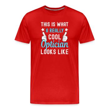 Optiker Optikerin - Männer Premium Bio T-Shirt - Rot - Vorne - Damien (186cm)
