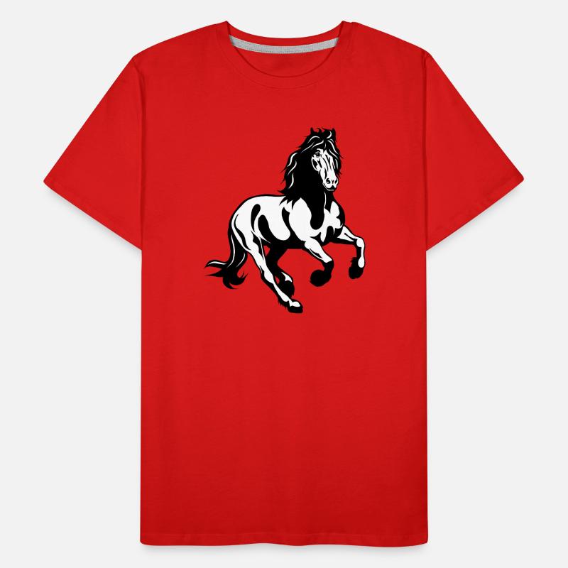 Friesian stallion galloping Men's Premium Organic T-Shirt