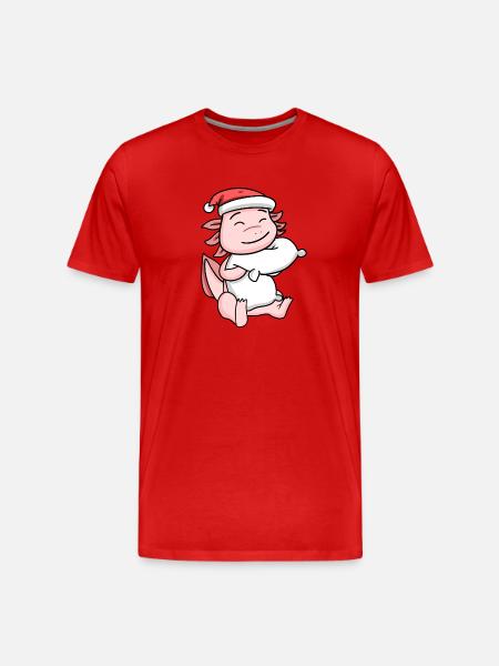 Axolotl Noël - T-shirt bio Premium Homme - rouge