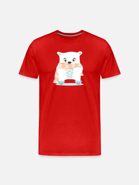 WINTER ANIMALS POLAR BEARS - Men's Premium Organic T-Shirt - red