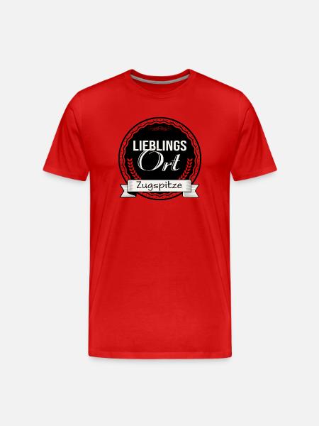 Lieblingsort Zugspitze - Männer Premium Bio T-Shirt - Rot