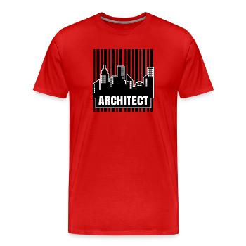 Career: Architect, Profession, Job, Supervisor, Work - Men's Premium Organic T-Shirt - red - Front - Damien (186cm)