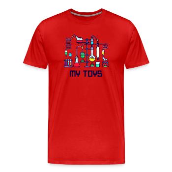 Scientist Statement Job Profession Work Career - Men's Premium Organic T-Shirt - red - Front - Damien (186cm)