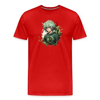 Manga Design - T-shirt bio Premium Homme - rouge - Devant - Damien (186cm)