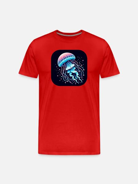 Cartoon Jellyfish - Men's Premium Organic T-Shirt - red