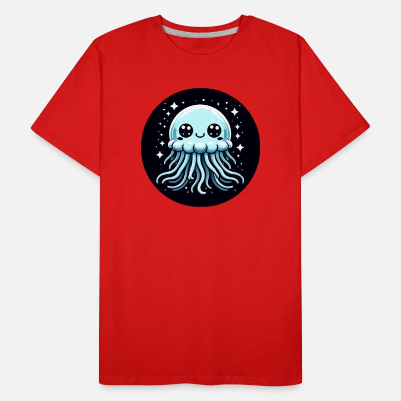 Méduse Yeux Bleus Étoiles T-shirt bio Premium Homme