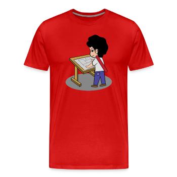Profession Architecte d’emploi Bourreau de travail Réussite professionnelle - T-shirt bio Premium Homme - rouge - Devant - Damien (186cm)