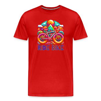 Cycling - Ride Bike design - Men's Premium Organic T-Shirt - red - Front - Damien (186cm)