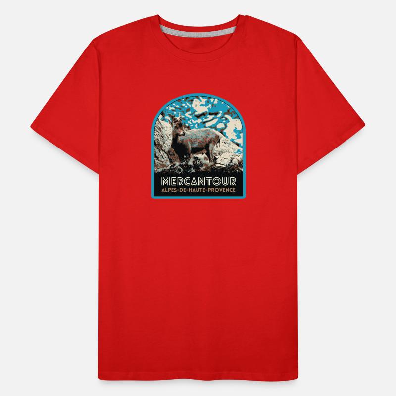 Écusson Chamois Mercantour : Faune Alpine T-shirt bio Premium Homme