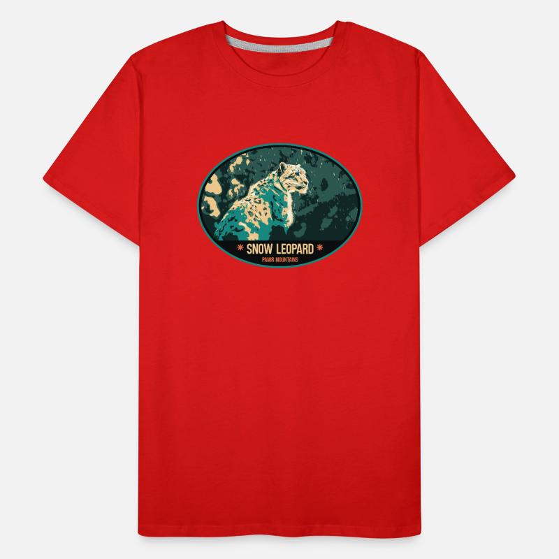 Snow Leopard illustration patch Men's Premium Organic T-Shirt