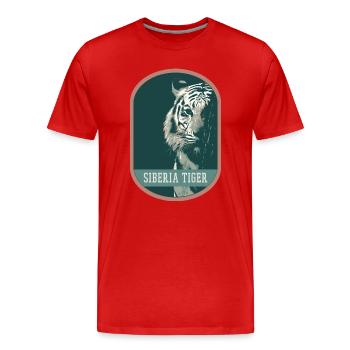Bengal Tiger Portrait Patch: Indian Fauna - Men's Premium Organic T-Shirt - red - Front - Damien (186cm)