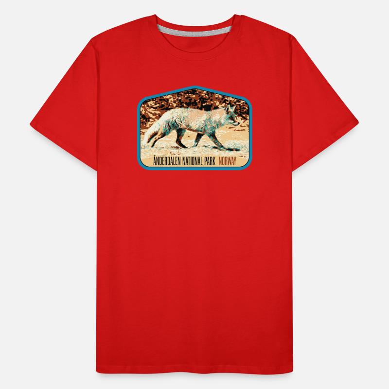 Anderdalen Snow Fox Patch: Nordic Fauna Men's Premium Organic T-Shirt