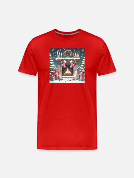 Weihnachts Design 4 - Männer Premium Bio T-Shirt - Rot