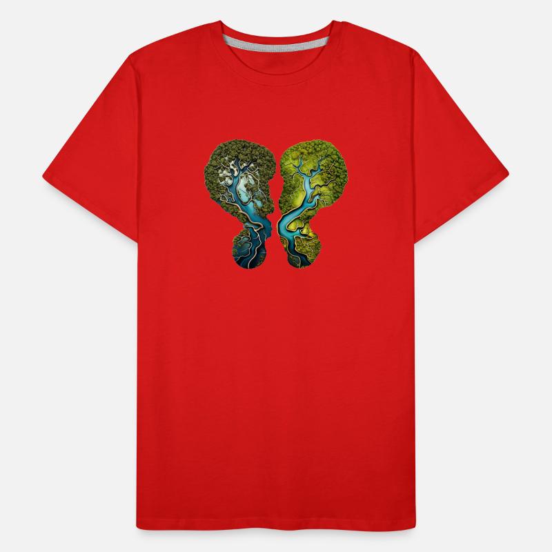 Climate Change Lungs Forest River Environment Shirt Men's Premium Organic T-Shirt