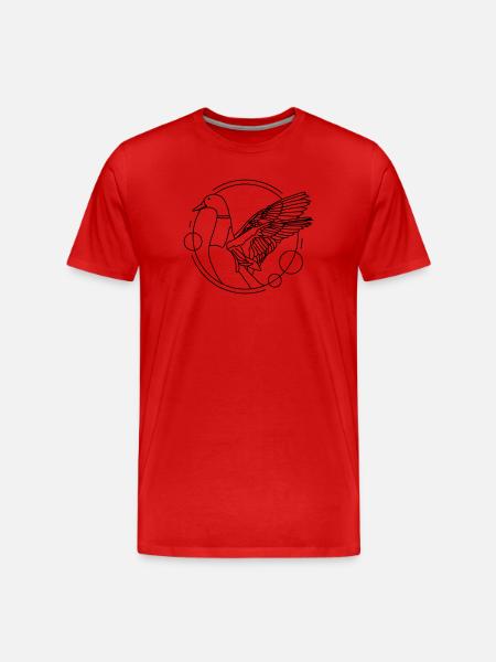 Duck with outstretched wings - geometric - Men's Premium Organic T-Shirt - red