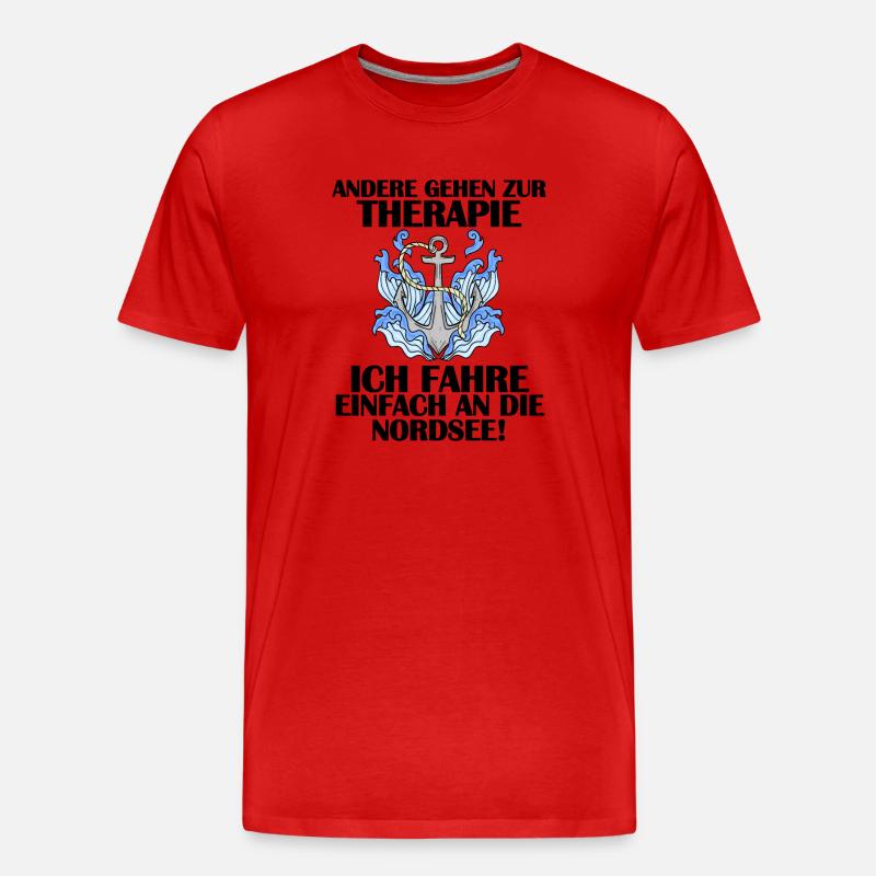 Nordsee Spruch - Männer Premium Bio T-Shirt - Rot