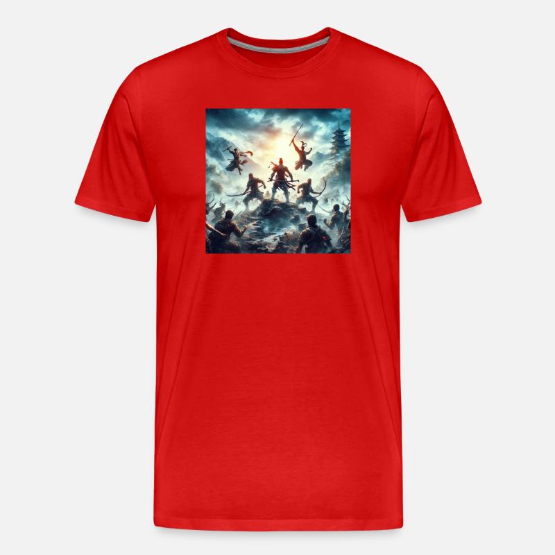 Samurai 1 - Männer Premium Bio T-Shirt - Rot