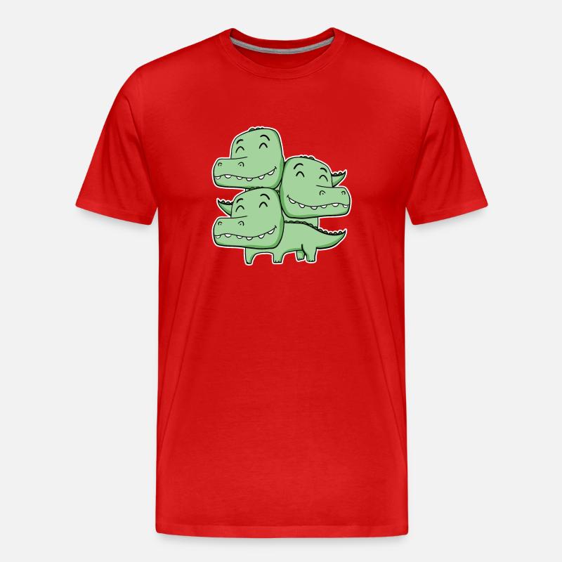 Korkodil Motiv - Männer Premium Bio T-Shirt - Rot