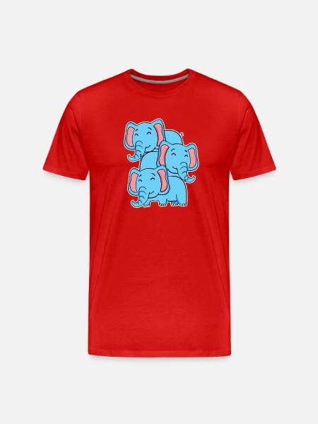 Éléphant mignon - Motif d’éléphant - T-shirt bio Premium Homme - rouge