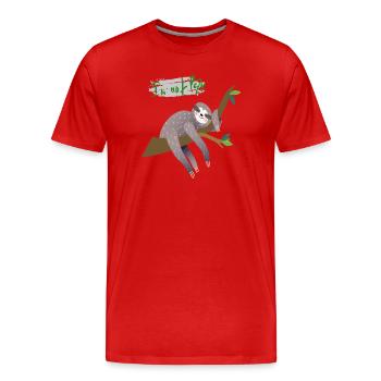 Paresseux, je ne suis pas paresseux - T-shirt bio Premium Homme - rouge - Devant - Damien (186cm)
