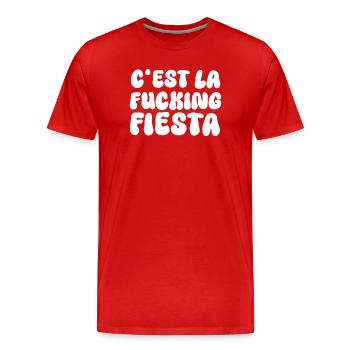 C'est la fucking fiesta - Männer Premium Bio T-Shirt - Rot - Vorne - Damien (186cm)