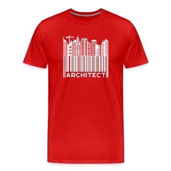 Carrière : Architecte, Dicton, Emploi, Superviseur, Profession - T-shirt bio Premium Homme - rouge - Devant - Damien (186cm)
