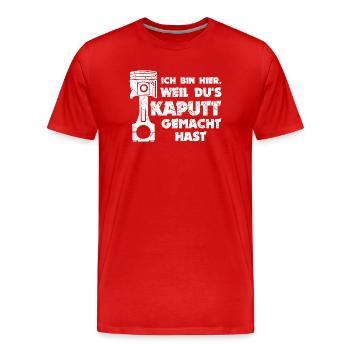 Mechaniker Job Arbeiter Workaholic Statement - Männer Premium Bio T-Shirt - Rot - Vorne - Damien (186cm)