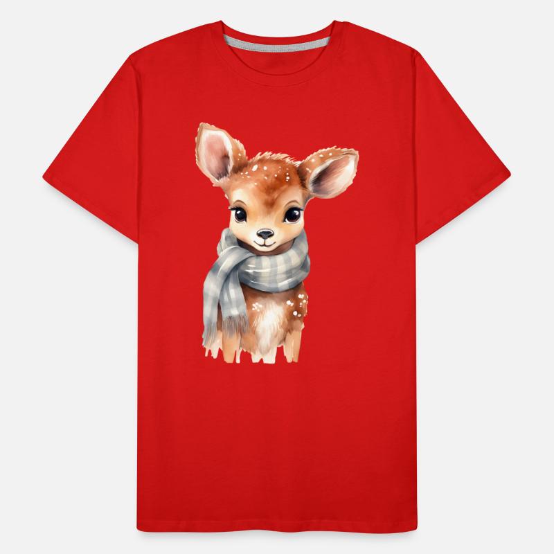 Faon délicat avec écharpe T-shirt bio Premium Homme