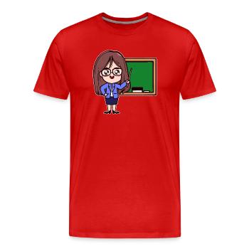 Lehrer Karriere Erfolg Beruf Job Vorgesetzter - Männer Premium Bio T-Shirt - Rot - Vorne - Damien (186cm)