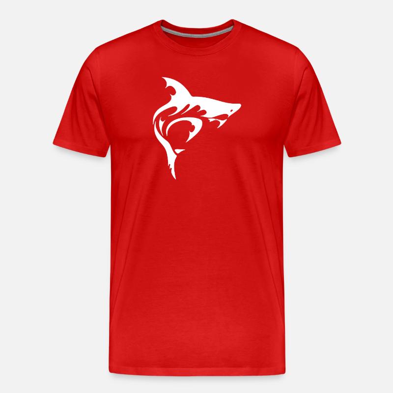 SHARK - Männer Premium Bio T-Shirt - Rot