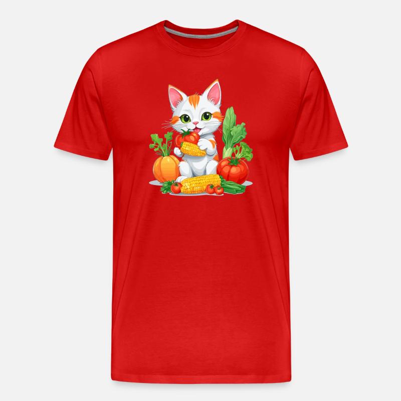 Bio Katze - Männer Premium Bio T-Shirt - Rot