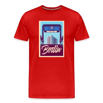 Berlin U-Bahn - Männer Premium Bio T-Shirt - Rot - Vorne - Damien (186cm)