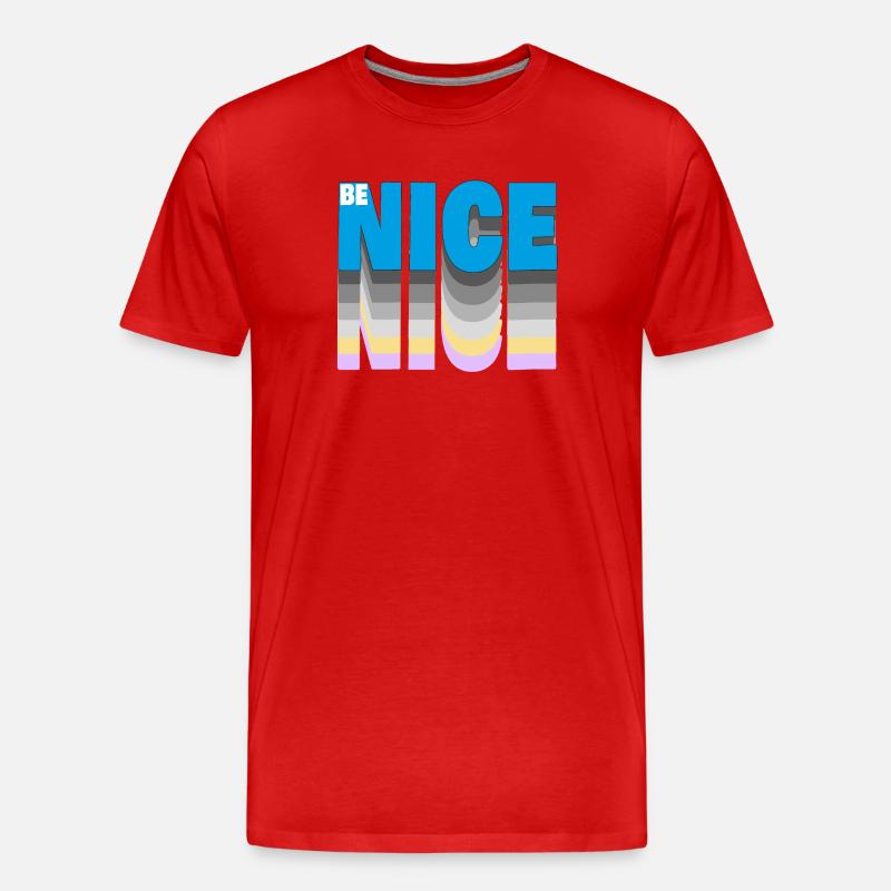 Be nice - Männer Premium Bio T-Shirt - Rot