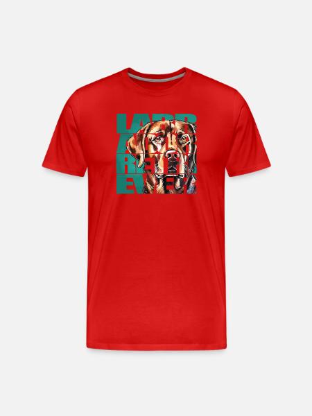 Labrador Retriever Portrait - Men's Premium Organic T-Shirt - red