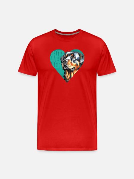 Rottweiler Portrait - Men's Premium Organic T-Shirt - red