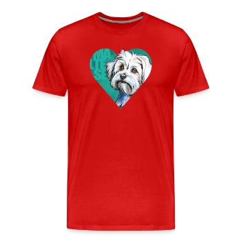 Malteser Portrait - Männer Premium Bio T-Shirt - Rot - Vorne - Damien (186cm)