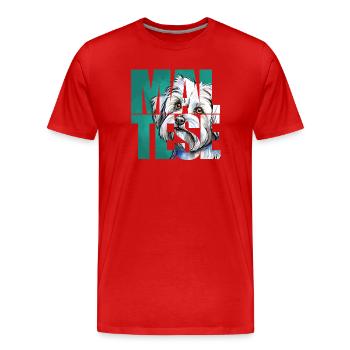 Malteser Portrait - Männer Premium Bio T-Shirt - Rot - Vorne - Damien (186cm)