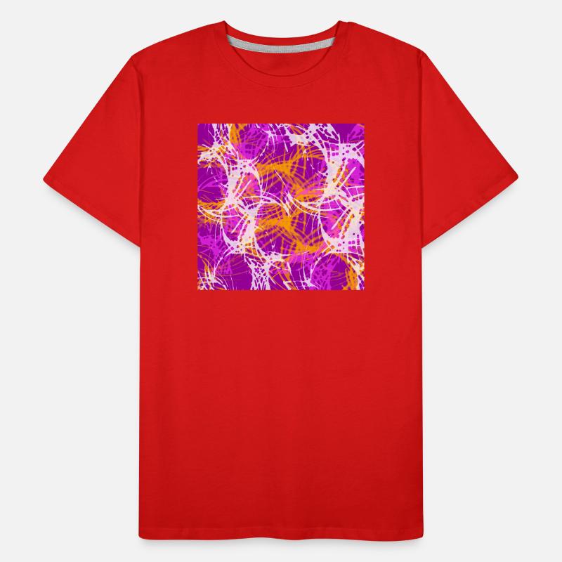 Boucles de couleur abstraites en violet et orange T-shirt bio Premium Homme