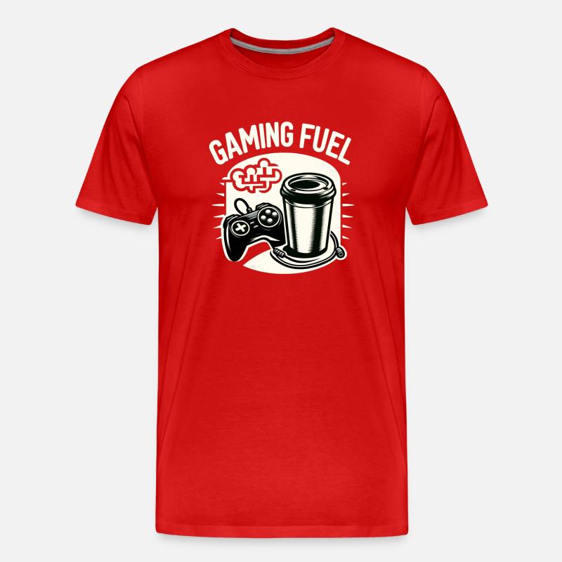 Gaming Fuel Coffee - Männer Premium Bio T-Shirt - Rot