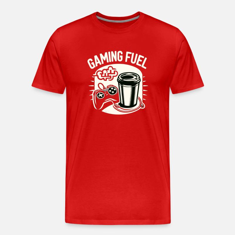 Gaming Fuel Coffee - Männer Premium Bio T-Shirt - Rot