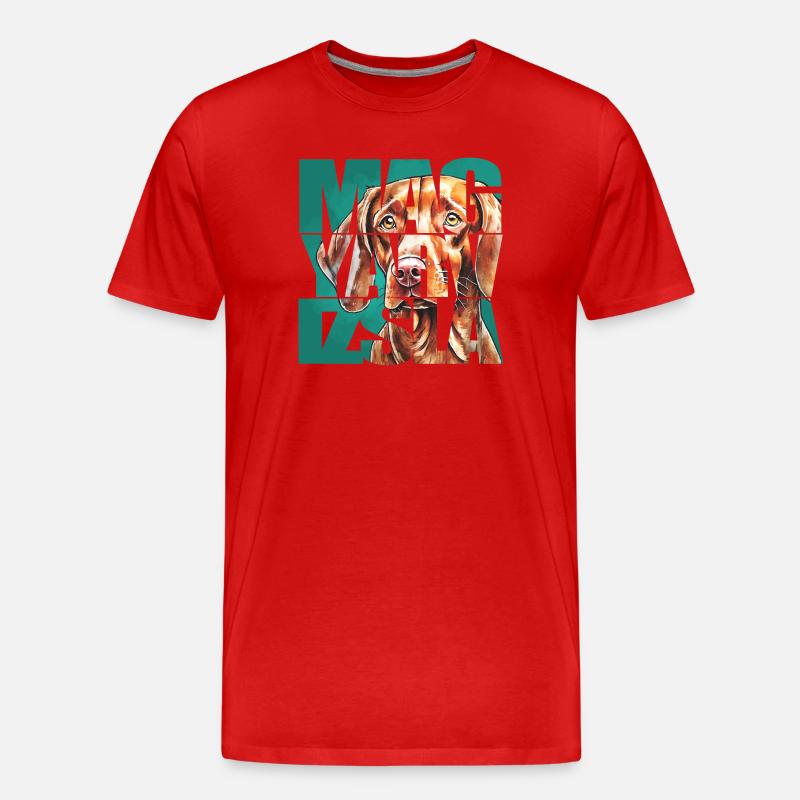 Magyar Vizsla Portrait - Männer Premium Bio T-Shirt - Rot