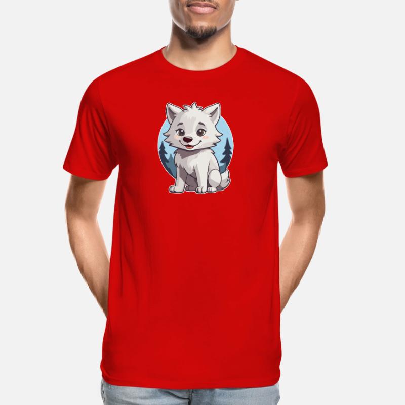 Niedlicher Wolf oder Hund Husky Männer Premium Bio T-Shirt