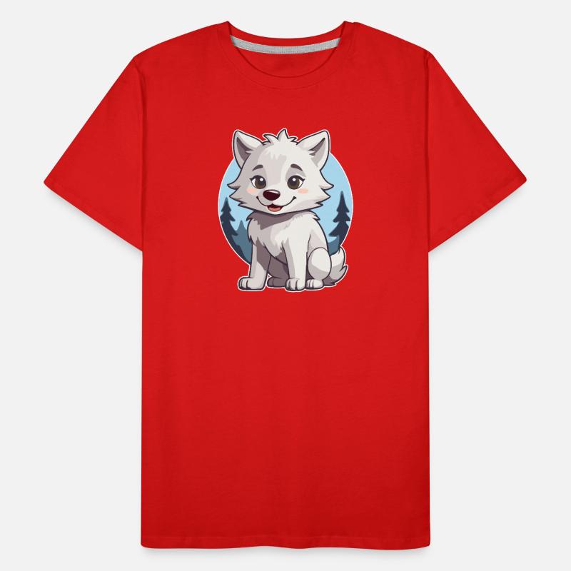 Niedlicher Wolf oder Hund Husky Männer Premium Bio T-Shirt