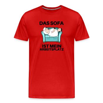 Home Office - Männer Premium Bio T-Shirt - Rot - Vorne - Damien (186cm)
