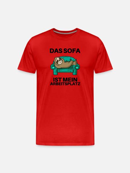 Home Office - Männer Premium Bio T-Shirt - Rot